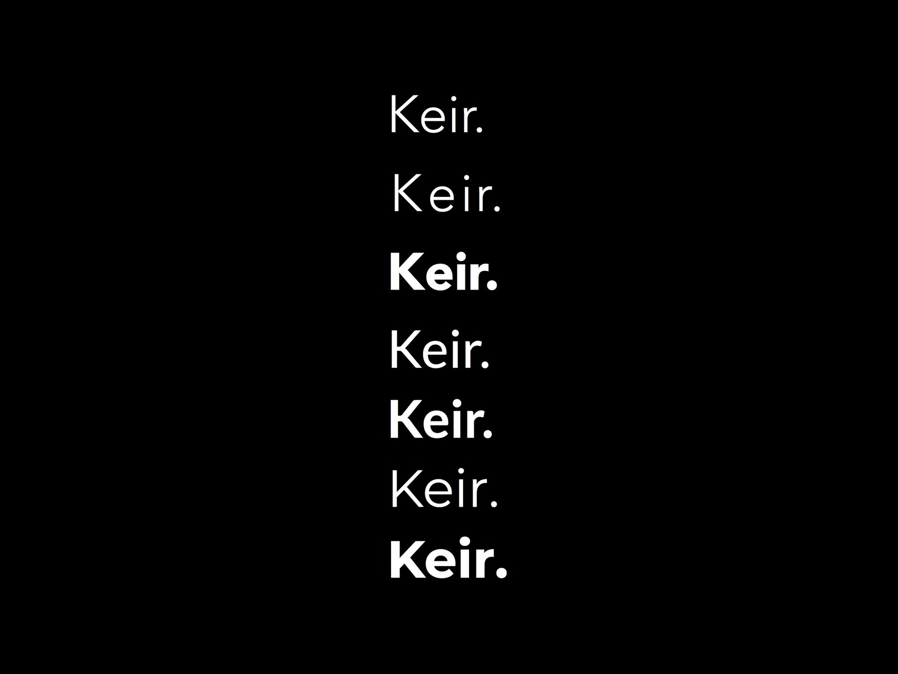 Keir – wordmark weight study