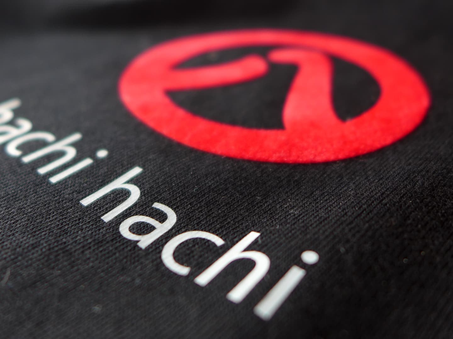 Hachi Hachi – printed apparel identity detail
