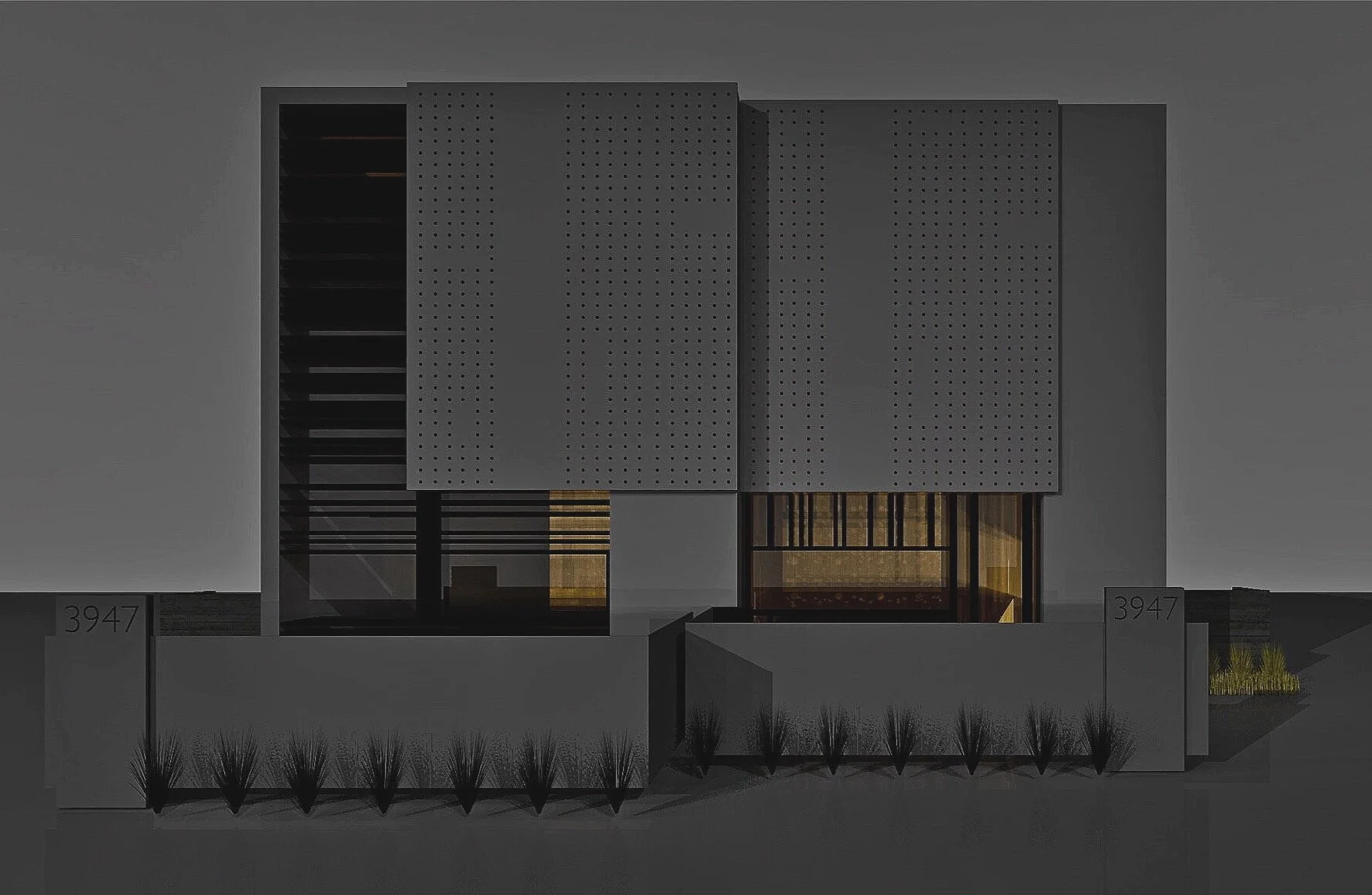 Architectural render of dwelling in landscape