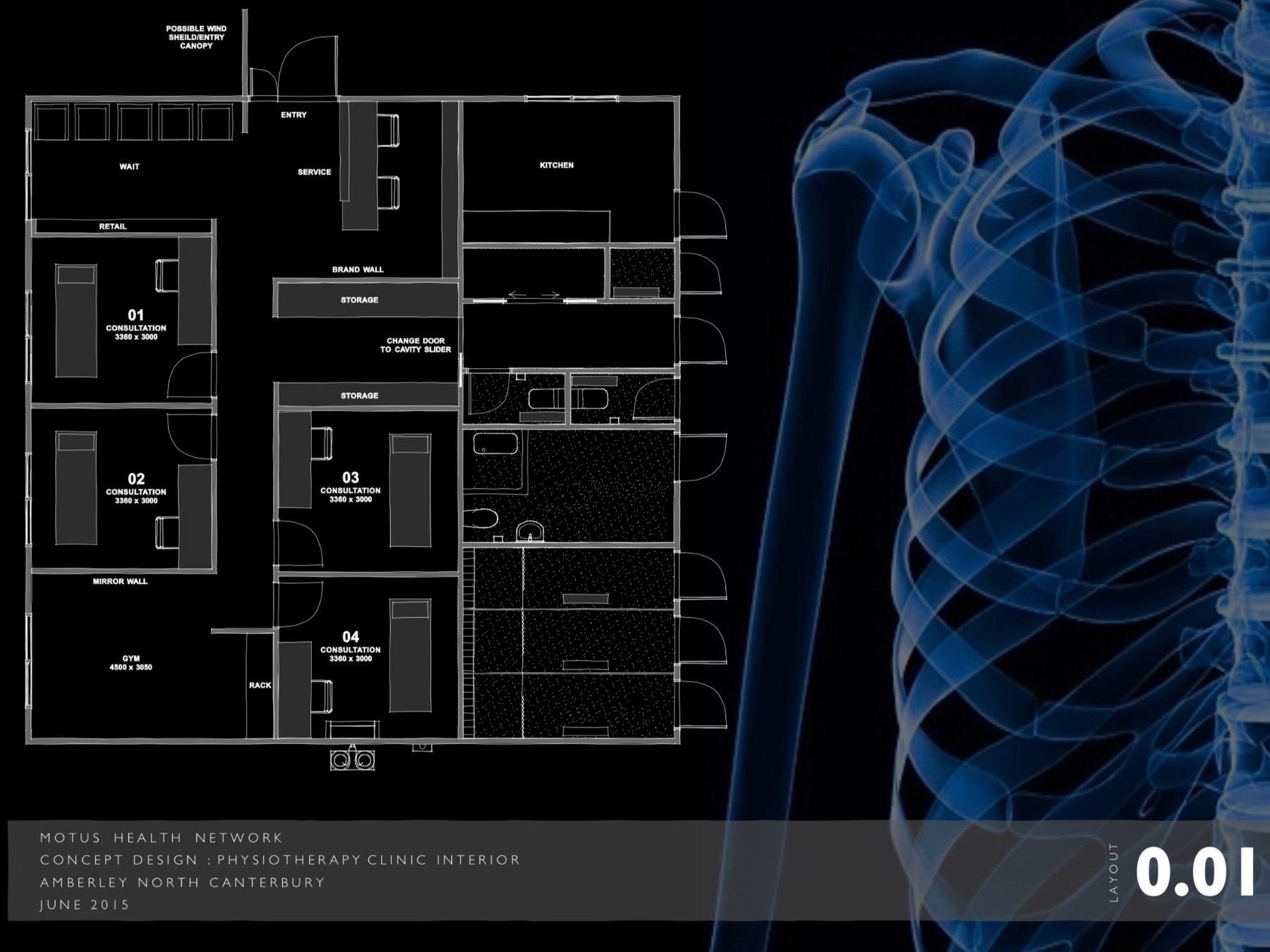 Motus Health Network clinic – concept floor plan